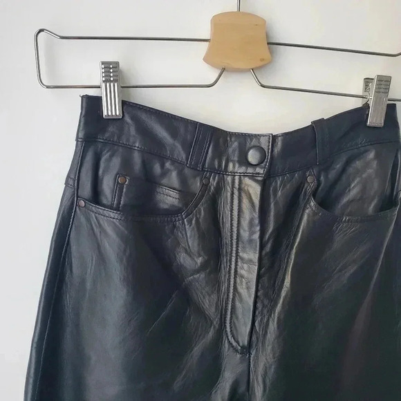 Ultimate 90's high waist leather straight leg pants - Picture 5 of 12